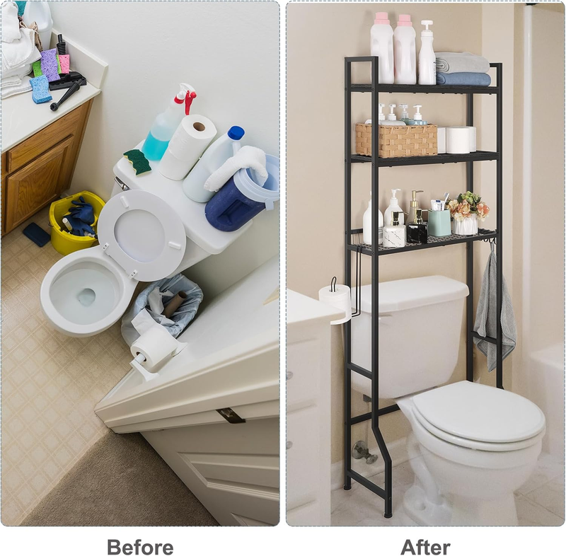 Over The Toilet Storage Over Toilet Rack Bathroom Organizer 3 Tier Toilet Shelf