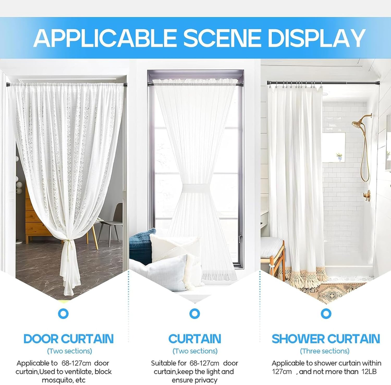 Tension Curtain Rod Spring Curtain Rod Adjustable Tension Rod 1pcs Adjustable Sp