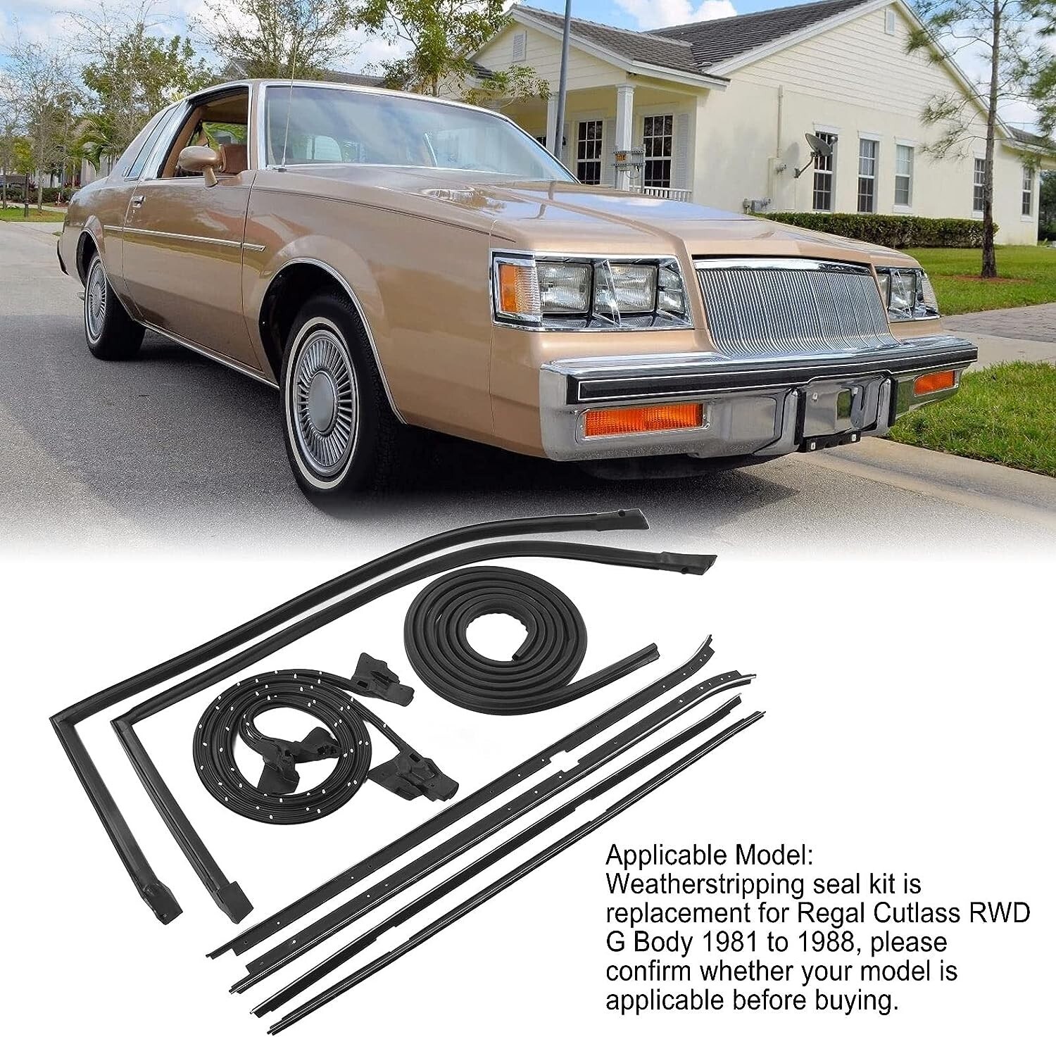 Weatherstripping Seal Kit 568979 Roof Rail& Door Rubber Seal Fit 81-88 Regal