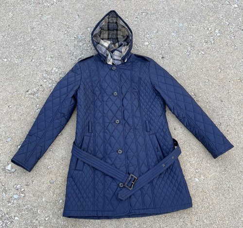 Barbour Rosalind Quilted Belted Trench Coat Midnight