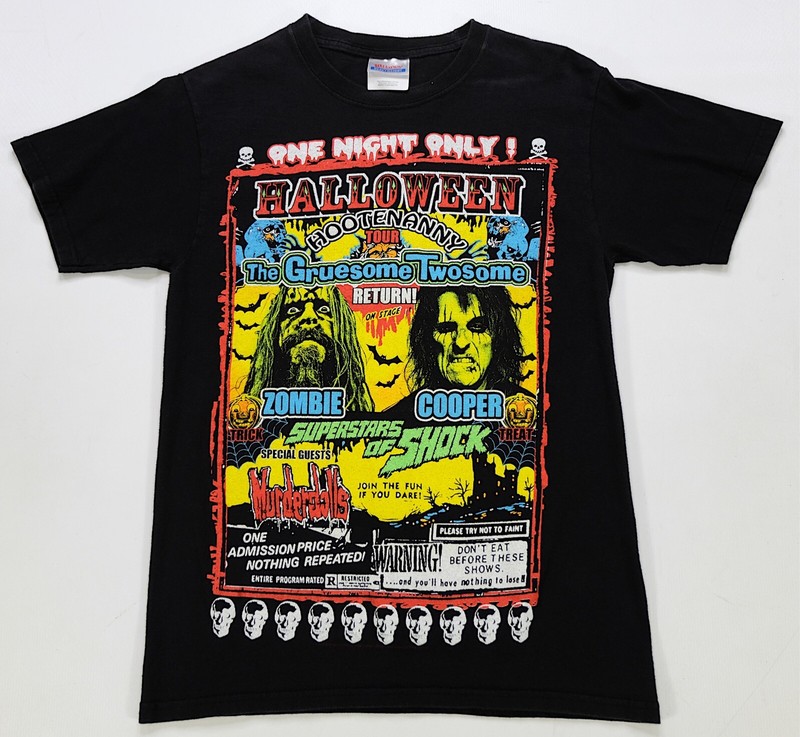 Rare VTG Rob Zombie Alice Cooper Gruesome Twosome Halloween 2010 T 