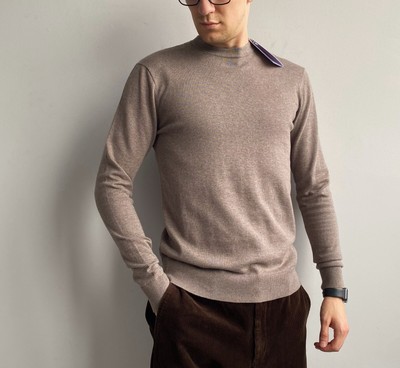 ARNE Men s Knitting Cotton Brown Jumper Size S 