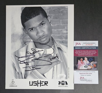 USHER RAYMOND Vintage Full Name Signed 8''X10'' photo with JSA COA bas psa
