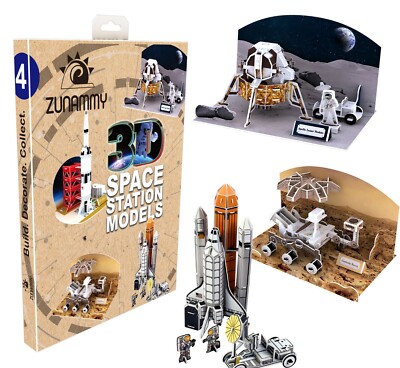 3D Puzzle Pop Up Models Airplanes, Space Station, France Travel, Winter Wonder
