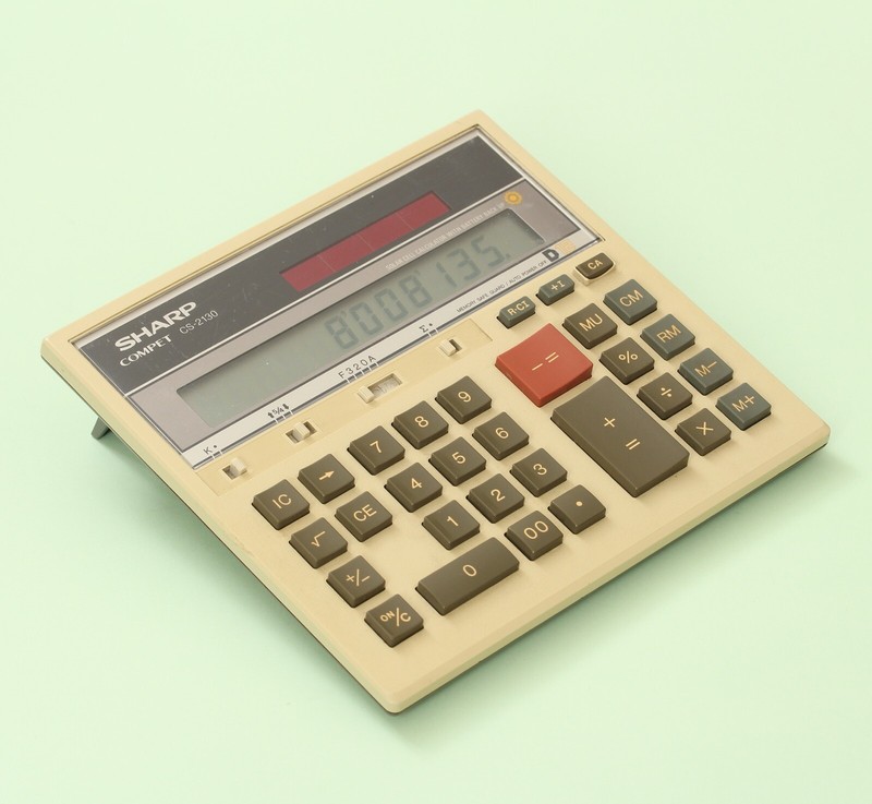 シャープ SHARP 加算器 電卓 COMPET CS-2130 日本製 SHARP Compet CS-2130 12-Digit Solar Cell Calculator | eBay