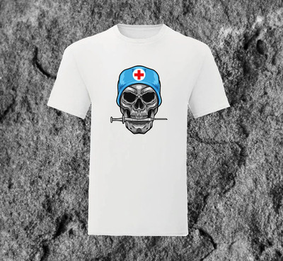 Maglietta unisex T-shirt stile SKELETON NURSE D336