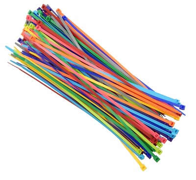 Color Zip Cable Ties 11'' 50lbs 100pc Made in USA Nylon Wire Tie Wraps