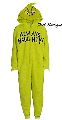 NWT Grinch Union Suit Pajamas One Piece Costume Men Women S M L XL 2XL Christmas