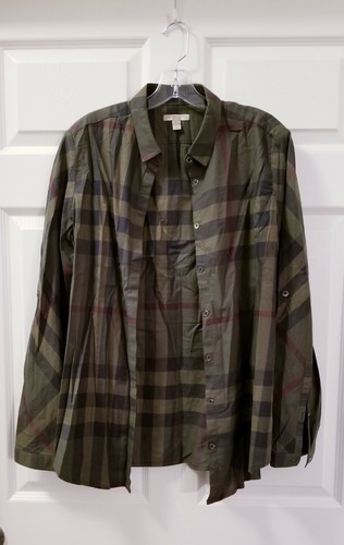 BURBERRY Women Shirt Size L Green Multicolor | eBay