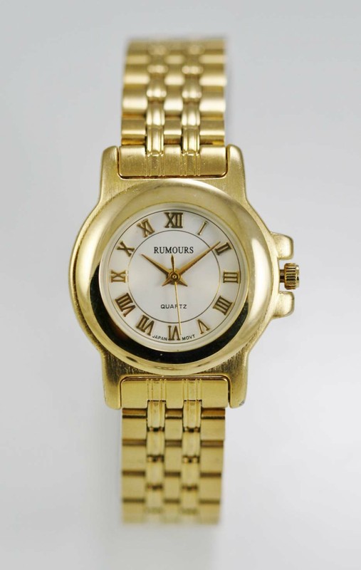 Rumours Womens Watch Stainless Gold Steel Battery Water Resistant White Quartz eBay