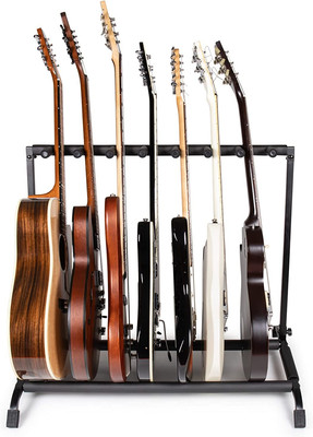 Rok-It Collapsible 7-Space Rack for Acoustic, Electric and Bass Guitars (RI-GTR-