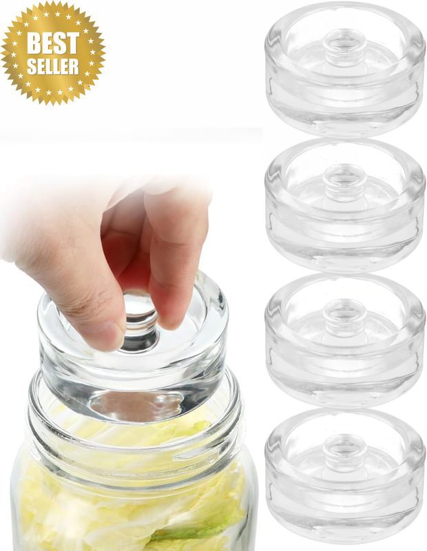 Set of 4 Fermentation Weight, Easy Grip Glass Fermenting Weights, Perfect Fit fo