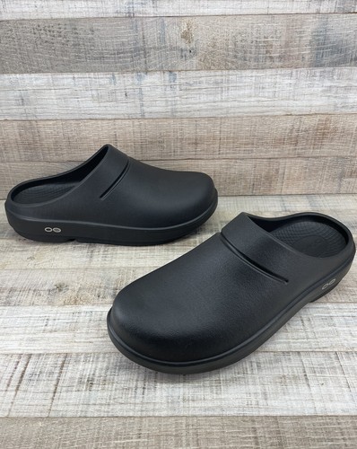 靴 OOFOS 27cm black New Oofos OOcloog Black Casual Slip On Recovery Unisex Clogs