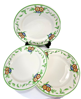 O.P. CO. Syracuse China Old Ivory Flowers Salad Pl. SY466, P-22 Peasantry Serie