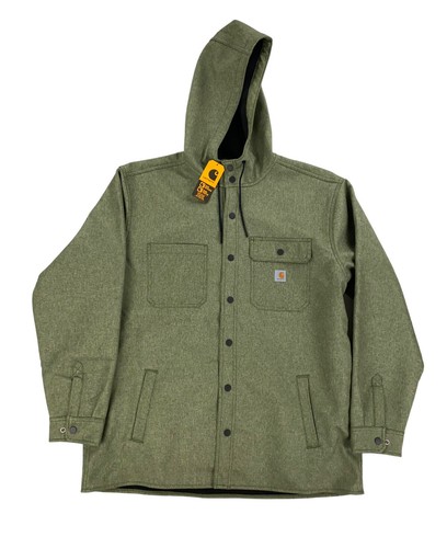 

НОВИНКА Carhartt Rain Defender Relaxed Fit Тяжелая рубашка с капюшоном Jac Мужская Размер, Зеленый, Carhartt Rain Defender