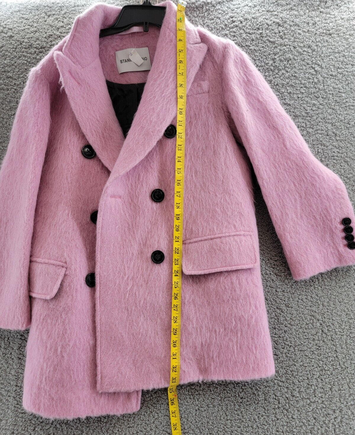 STAND STUDIO Esme Jacket Women's 32 Bubblegum Pink Wool Blend Button Closure L/S - Picture 7 of 14