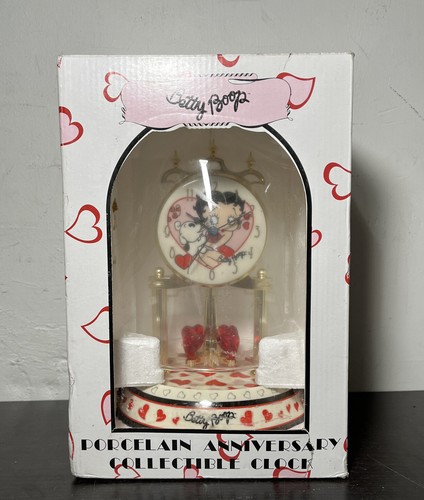 2009 Betty Boop Porcelain Anniversary Clock with Glass Dome Boop Oop A Doop