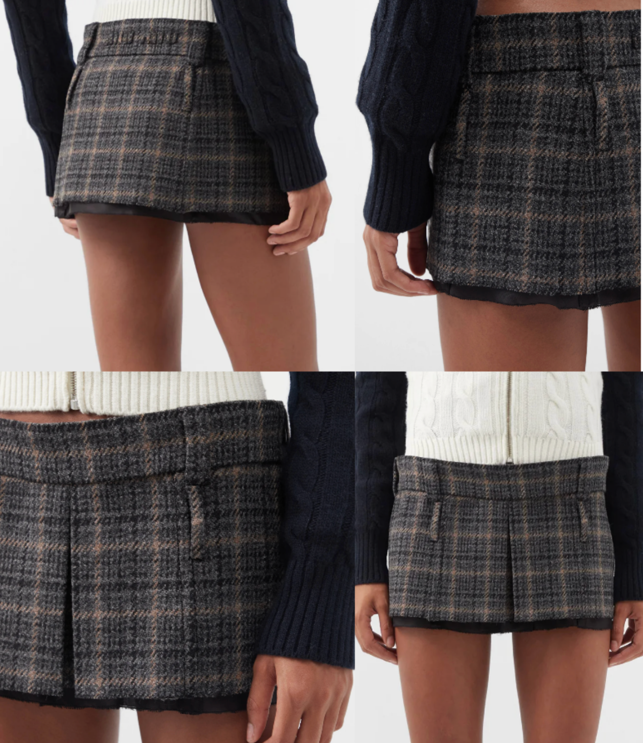 Pre-owned Miu Miu Mini Skirt Check Runway Tennis Skirt Tennis Short Skirt It44 In Multicoloured