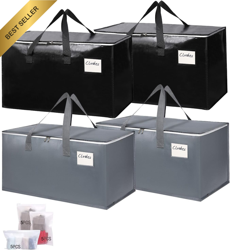 Large Heavy Duty Waterproof Moving Storage Bag Foldable Clothes Bedding Organize