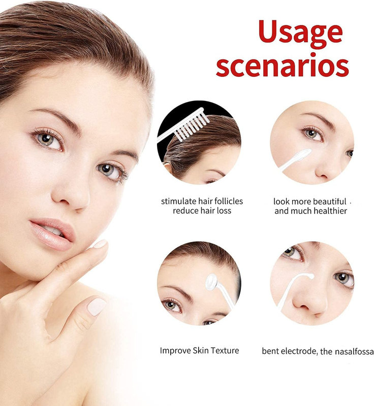 Handheld Facial Skin Machine Set with Wand and Tubes for high frequency using in