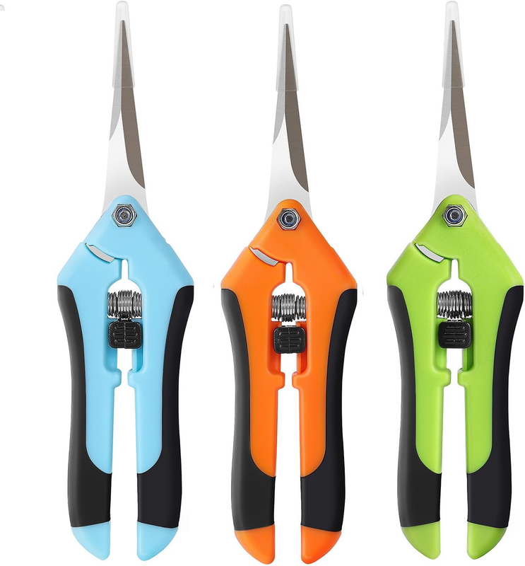 3 Pack Pruning Shears, 6.5 Inch Garden Scissors Gardening Hand Pruning Snips wit