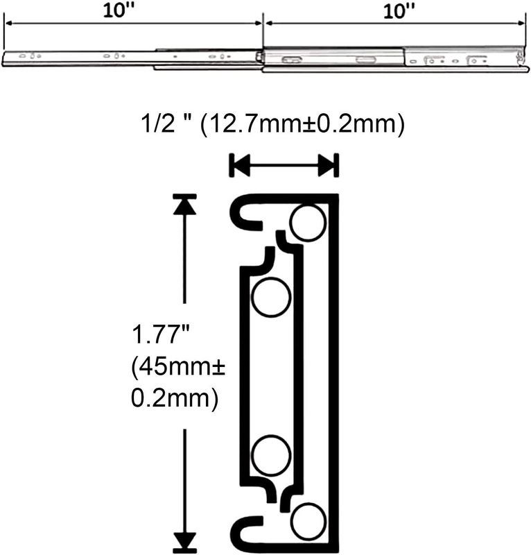 Heavy Duty Drawer Slides 16 Inch, Full Extension Drawer Slides, Ball Bearing Cab