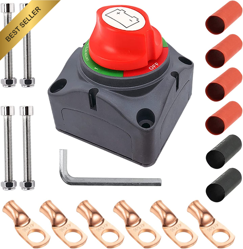 1-2-Both-Off Battery Disconnect Switch, 12-48 V Battery Master Cut Shut off Isol
