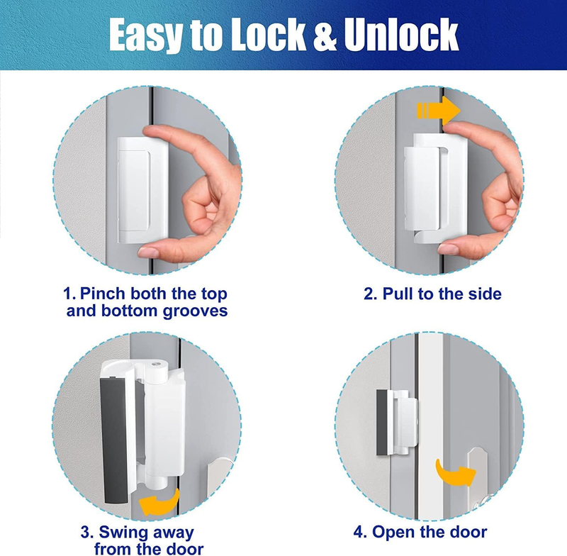 Door Reinforcement Lock Withstands 800lbs of Force - Extra Door Lock for Kids Sa