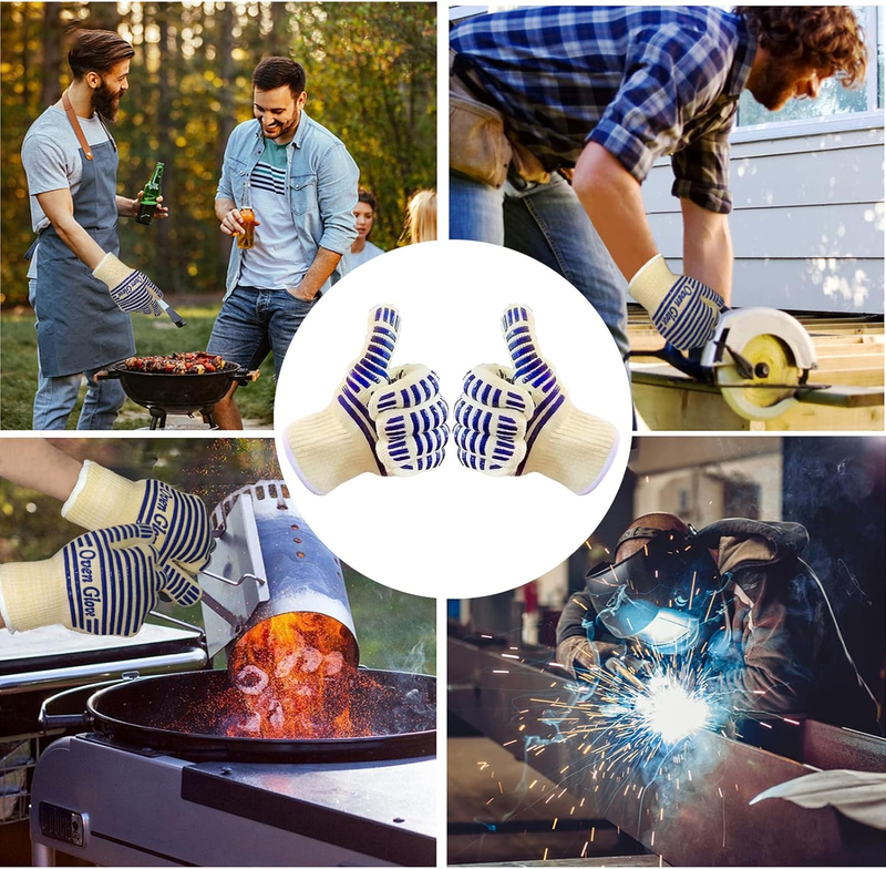 Oven Gloves, Heat Resistant 540 Degrees Grilling Gloves, Hot Surface Handler Non