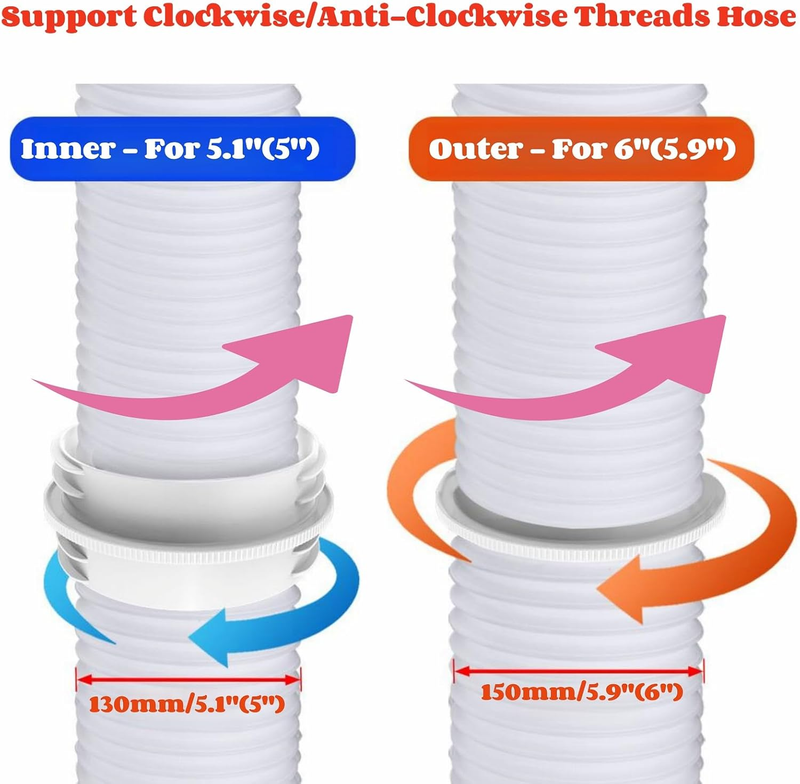 Upgraded Portable Air Conditioner Exhaust Hose Connector, Universal Fit for 5.1"