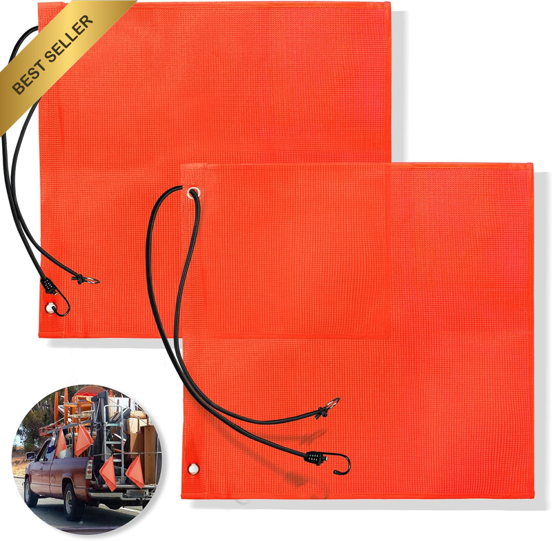 18X18 Inch Orange Warning Sign Safety Flags for Truck, Trailer, Car & Oversize L