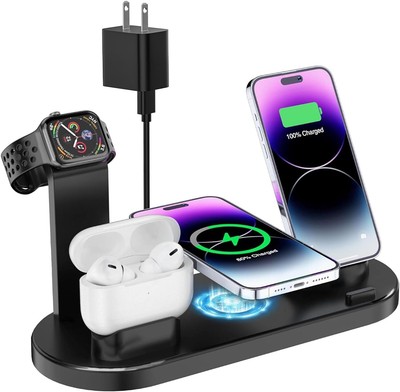 4 in 1 Wireless Charger for iPhone, Magnetic 4 in 1 Fast Charging Station