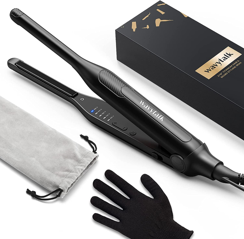 Pencil Flat Iron, 3/10&Prime; Small Flat Iron,Pixie Cut&Bangs, Tiny Beard Straightener
