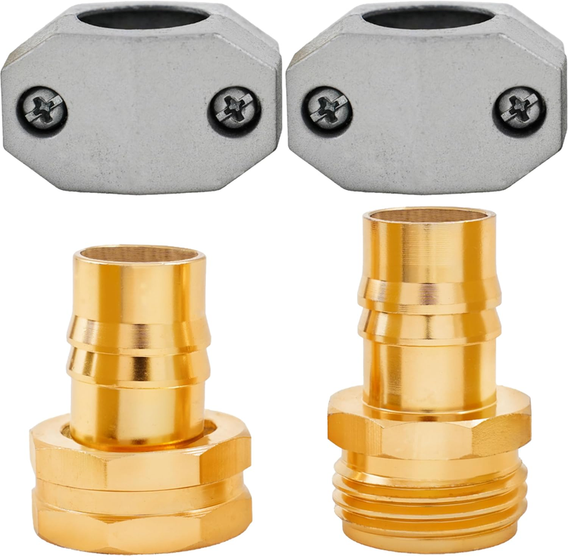 Garden Hose Repair Kit - Heavy Duty All Metal Body - 3/4 and 5/8 Garden Hose Fit