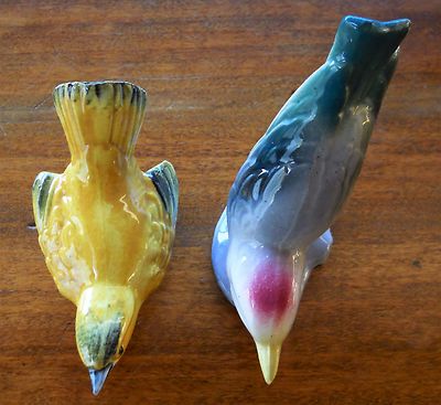 Vintage Bird Figurine Stangl 3597 Yellow Wilson Warbler + Other Unmarked Bird