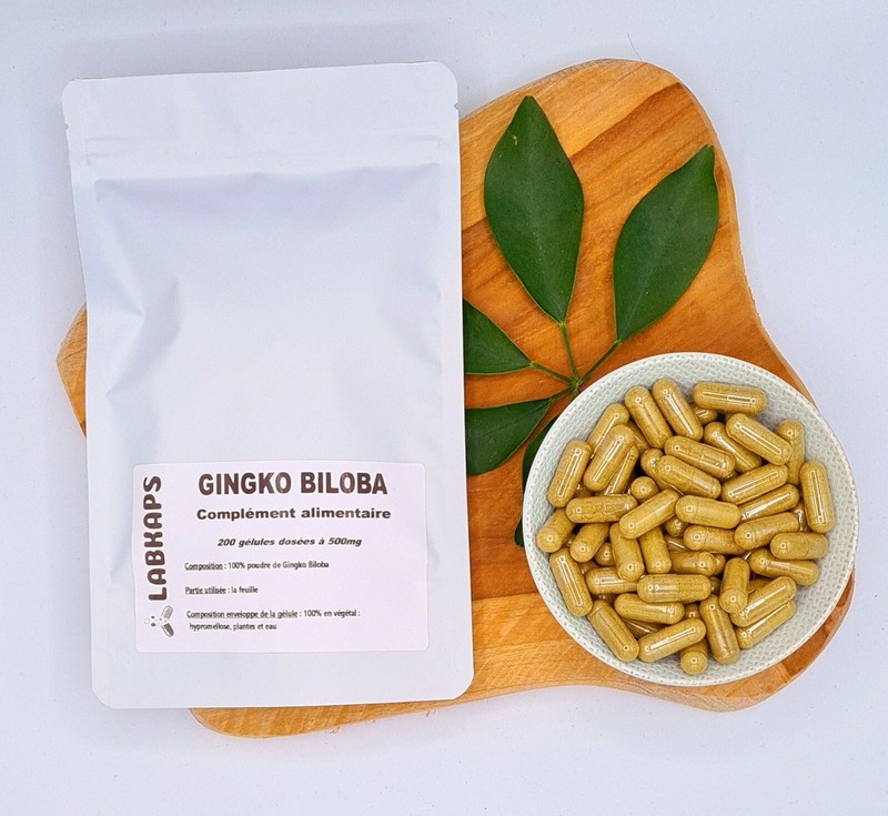 Gingko Biloba  200 GÃ©Lules DosÃ©Es Ã  500mg Enveloppe De La GÃ©Lule 100% VÃ©GÃ©Tale