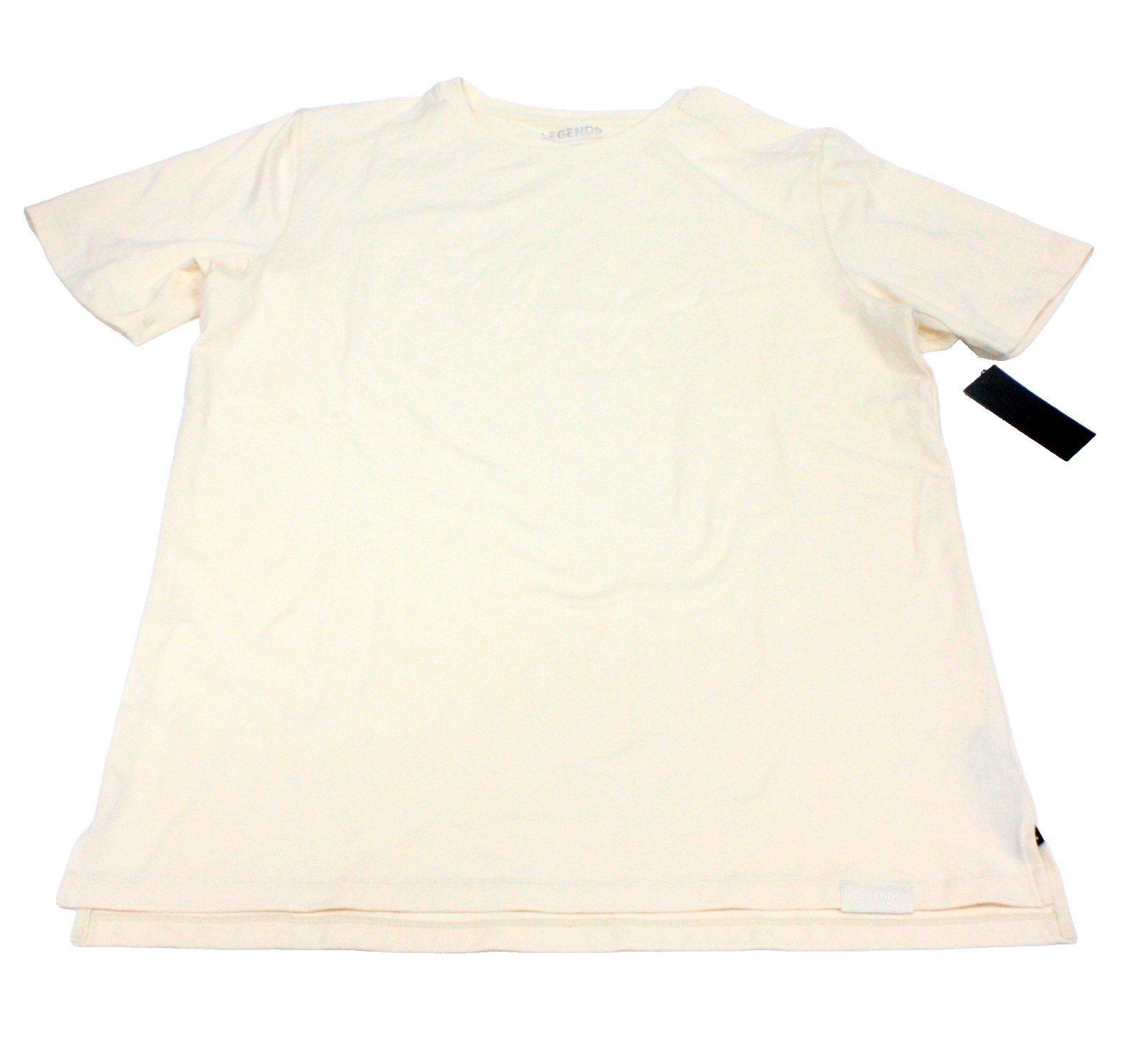 Legends Men's Aviation Tee Split-Hem Crewneck Natural White Beige [SIZE LARGE]