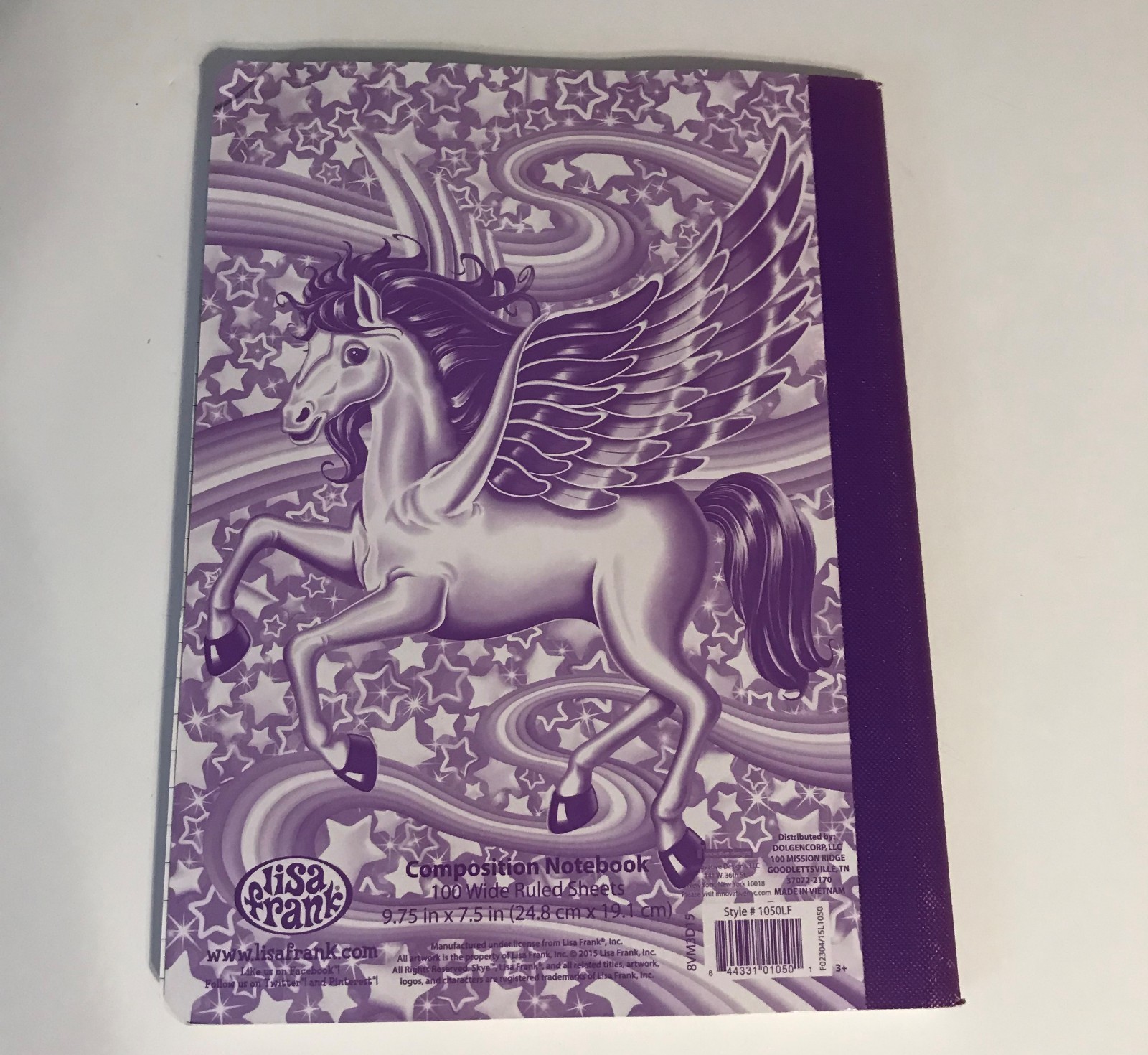 Lisa Frank 2 pc Set  Skye, the Pegasus Folder and Composition Book