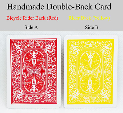 Handmade Double-Back Playing Card - Red Bicycle Rider / Yellow Rider Back