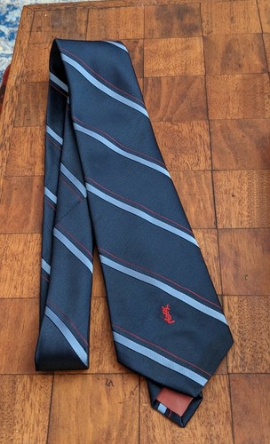 【関税＆送料込み】Saint Laurent Tie wide tie in striped silk jacquard | Saint Laurent | YSL US