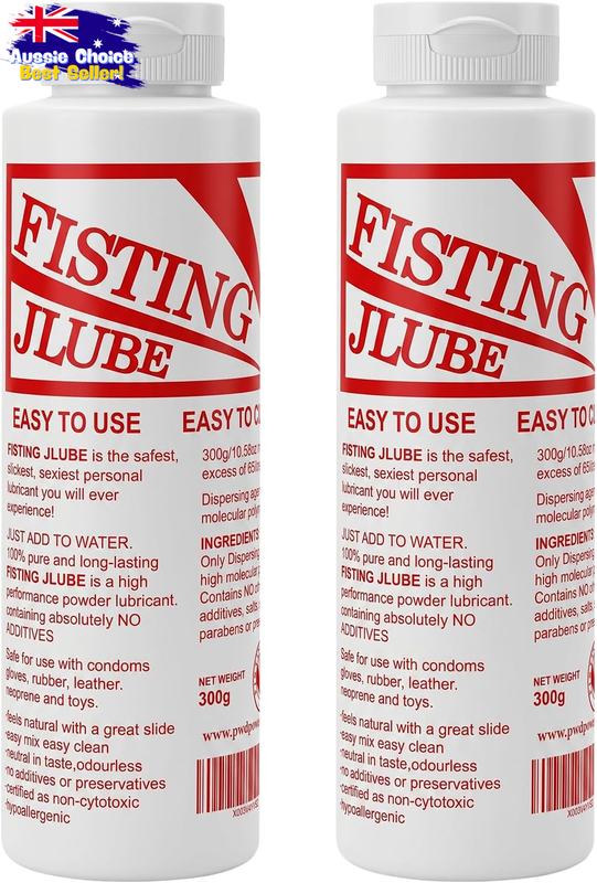 J-Lube Fisting Powder 2 Pack 10.5oz | Water-Based Lubricant Mix 16 Gallons