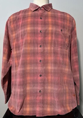 NEW Tommy Bahama Men's Size 2XL Coastline Cord Corduroy Redwood Check Shirt XXL