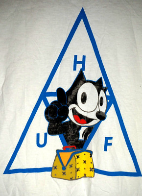 HUF Felix The Cat T Shirt Tee Mens Small Skater Cartoon Y2K Rare