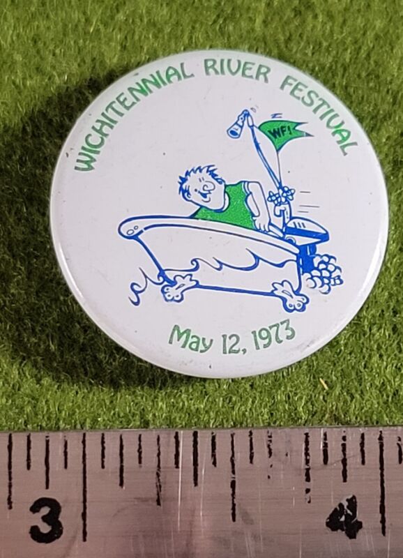 Wichita River Festival 1973 Button Pin-Wichitennial River Festival