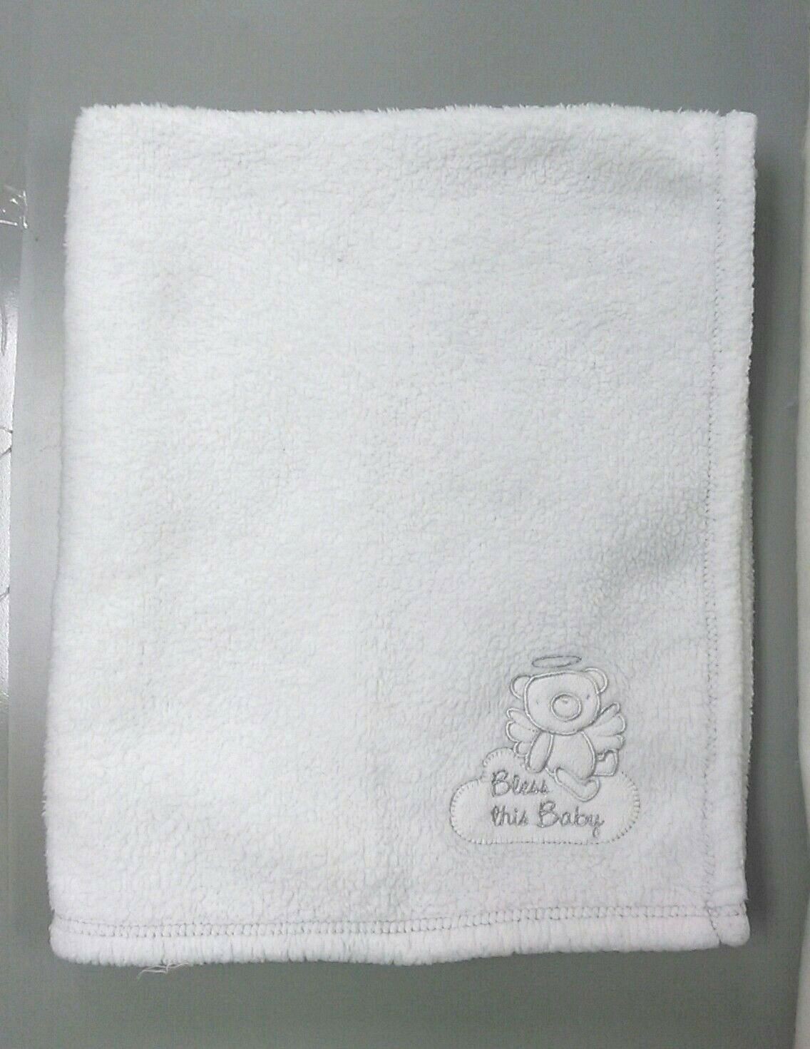 White Christening Bless This Baby Fleece Girl Boy B18