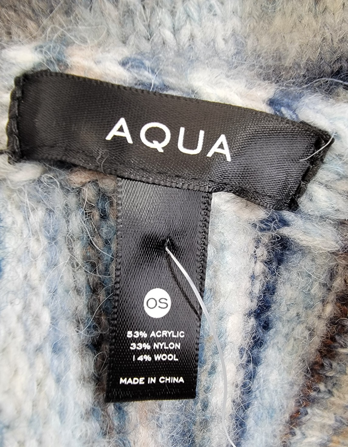 AQUA Wool Blend Space Dye Knit Scarf Women's One Size Blue~ - Picture 10 of 13