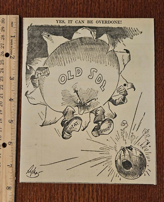 YES IT CAN BE OVERDONE OLD SOL HEAT DROUGHT from 1936 Philadelphia Newspaper