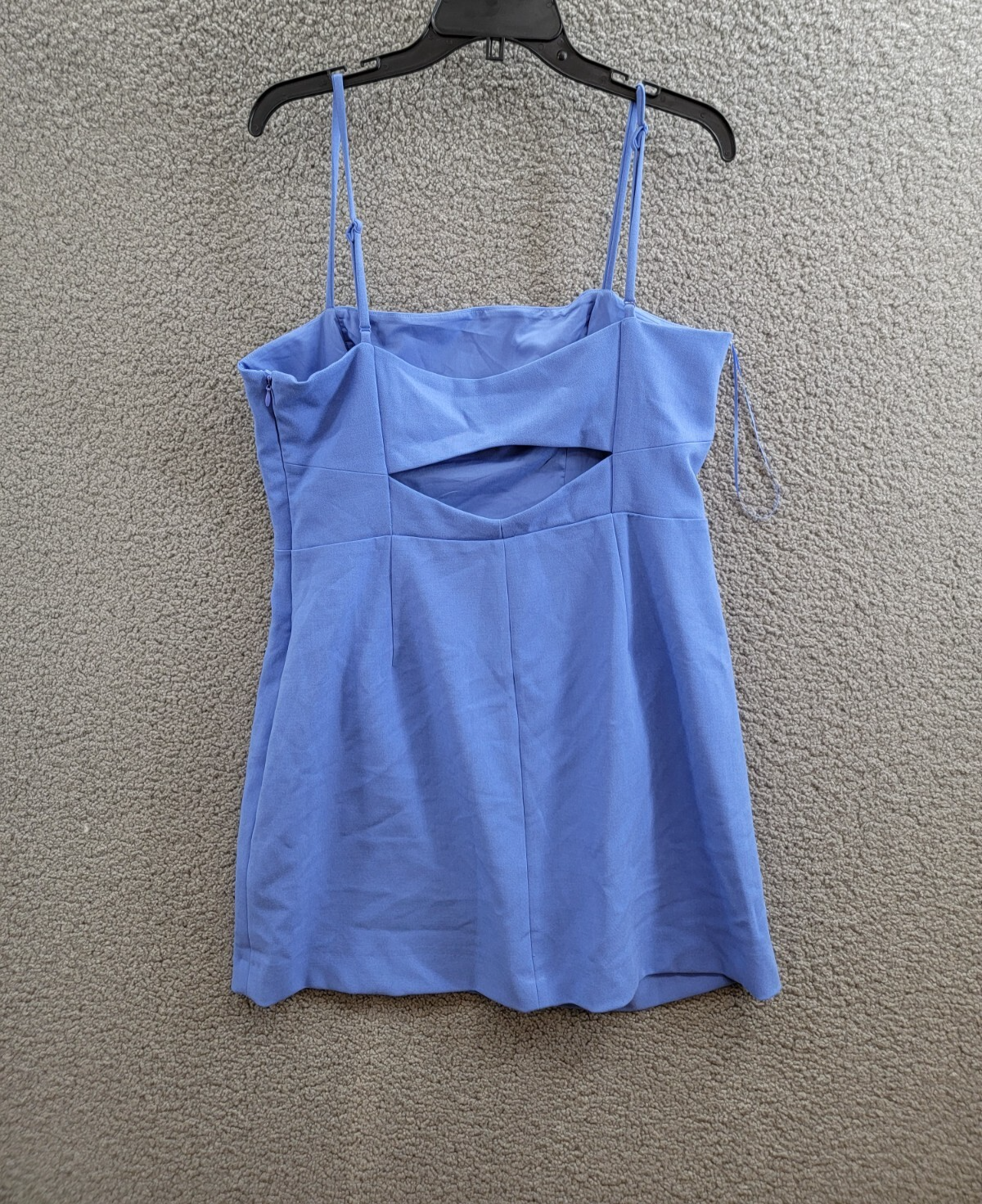 FRENCH CONNECTION Whisper Straight Mini Dress Women's 12 Baja Blue Zip Closure - Picture 9 of 13