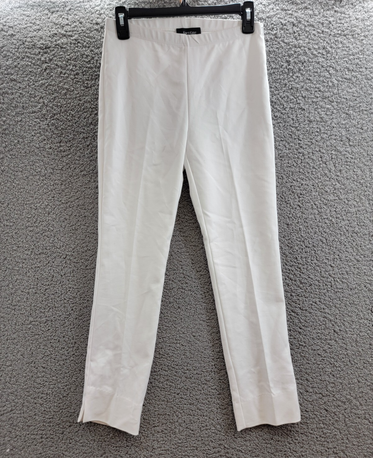 Karen Kane Straight Leg Ankle Pants Women's 2 White Concealed Side Zip Closure - Picture 2 of 17