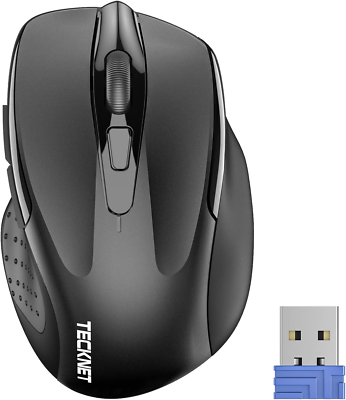 TECKNET Wireless Mouse, Pro 2.4G Ergonomic Wireless Optical Mouse with USB Nano